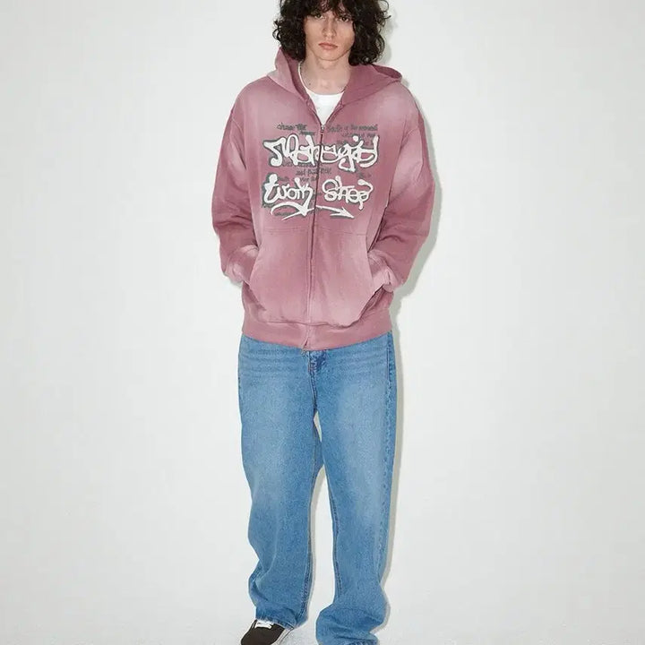 [BUNJANG] Magrid Pink Zip-Up Hoodie XL / 마하그리드 핑크 후드 집업 XL