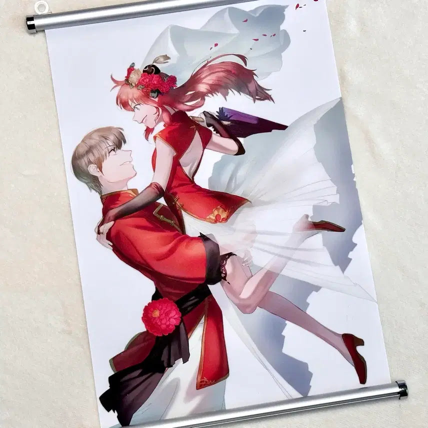 [BUNJANG] Gintama Okita Sougo &amp; Kagura Cloth Poster / 은혼 소고 카구라 천 포스터 양도