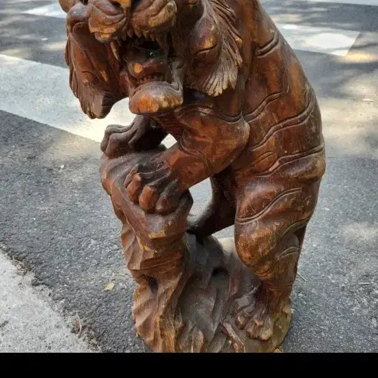 [BUNJANG] Large Wooden Tiger Sculpture / 70    40 센치통나무조각호랑이1개단가