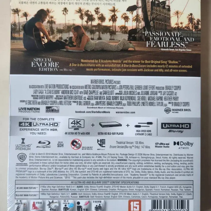 [BUNJANG] A Star Is Born 4K Blu-ray Steelbook Limited Edition / 스타이지본 4k블루레이 스틸북 한정판