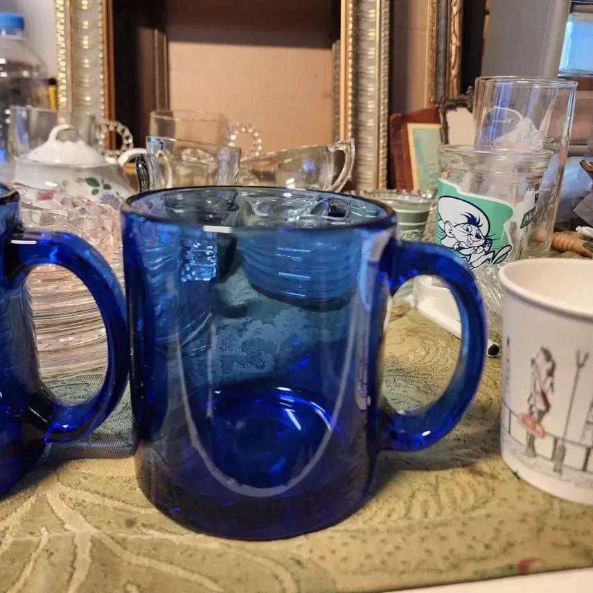 [BUNJANG] Vintage USA Made Thick &amp; Heavy Glass Tumbler Set / 2개에22000USA 미사용 지름8.6cm높이9.5cm 두껍고 묵직합니다