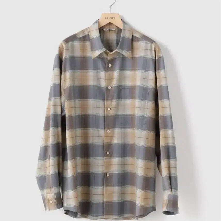 [BUNJANG] AURALEE Super Light Wool Check Shirt (Size 3) / SS26 AURALEE 슈퍼 라이트 울 체크 셔츠 (사이즈 3) 새상품