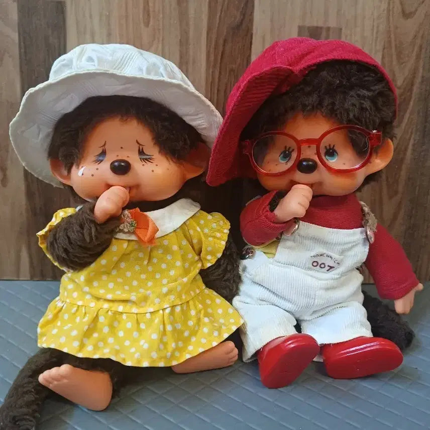 [BUNJANG] Vintage 1978 Monchhichi Couple Set / 고전 몬치치 커플 세트