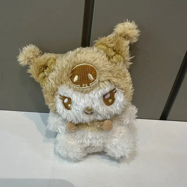 [BUNJANG] Sanrio Kuromi Sparkling Gold Plush Keychain / 산리오 반짝이 골드 쿠로미 인형 키링