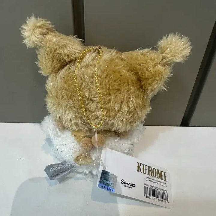 [BUNJANG] Sanrio Kuromi Sparkling Gold Plush Keychain / 산리오 반짝이 골드 쿠로미 인형 키링