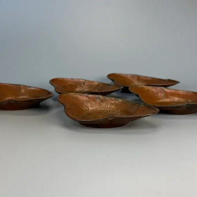 [BUNJANG] Pewter Wood Fruit Shaped Saucer Set (5 pcs) / 주석 목과형 잔탁 5매 잔대 잔받침 차탁 차선