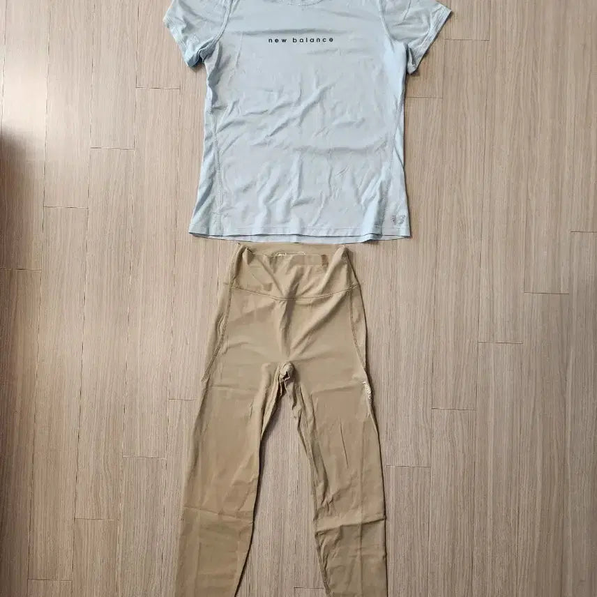 [BUNJANG] New Balance Leggings + T-Shirt Set (Size L/S) / 뉴발란스 레깅스+반팔티 L라지