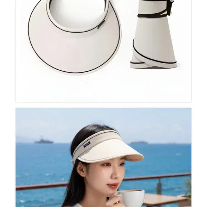 [BUNJANG] Foldable Portable Sun Cap Set (Black + Ivory) / 썬캡 블랙+아이보리 2개세트(새상품)