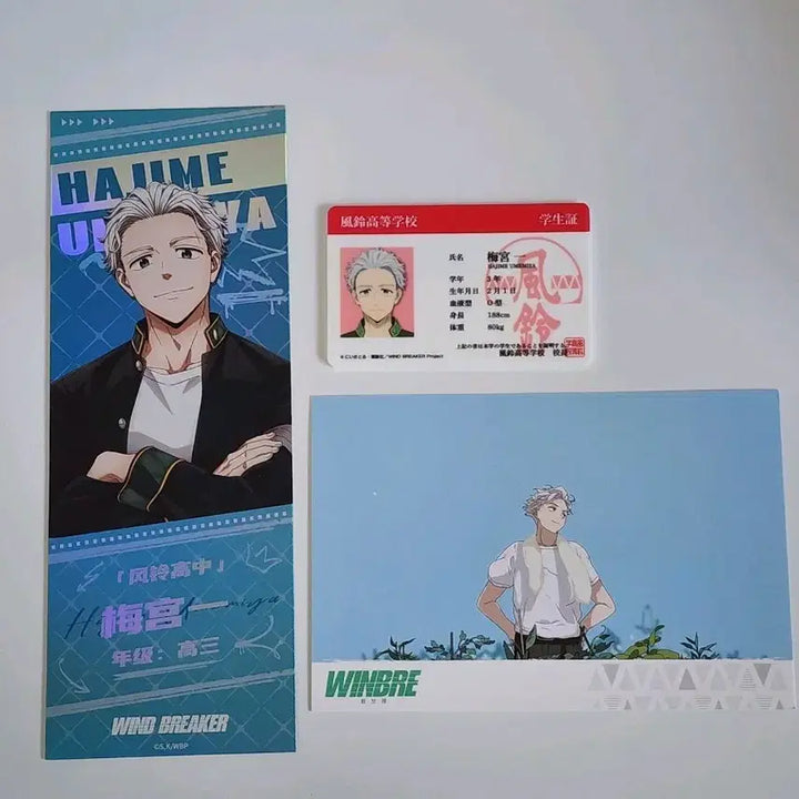 [BUNJANG] Wind Breaker Umemiya Hajime Hologram Ticket, Postcard, Acrylic Student ID Bundle Set / 일괄) 윈드 브레이커 우메미야 하지메 홀로그램 티켓 엽서 아크릴 학생증