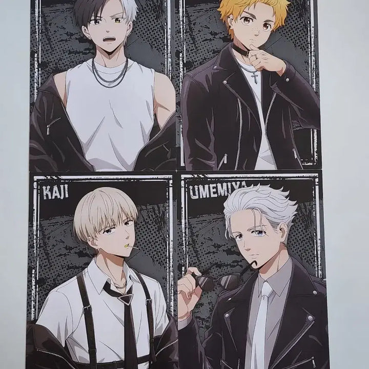 [BUNJANG] Wind Breaker Sakuragi, Nirei, Kaji, Umemiya Leather Series Postcard Bundle Set / 일괄) 윈드브레이커 사쿠라 렌 우메미야 록 레더 시리즈 엽서 윈브레