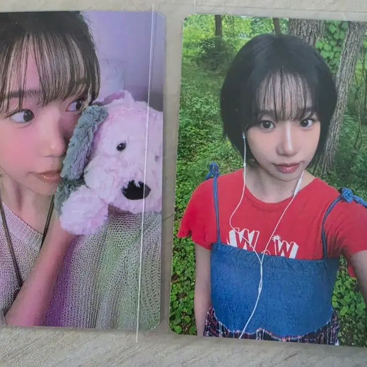 [BUNJANG] Jo Yuri Official Double-Sided Photocard &amp; Reverse Gift Cat Towel / 조유리 공방 양면포카+역조공 수건 고양이수건인형