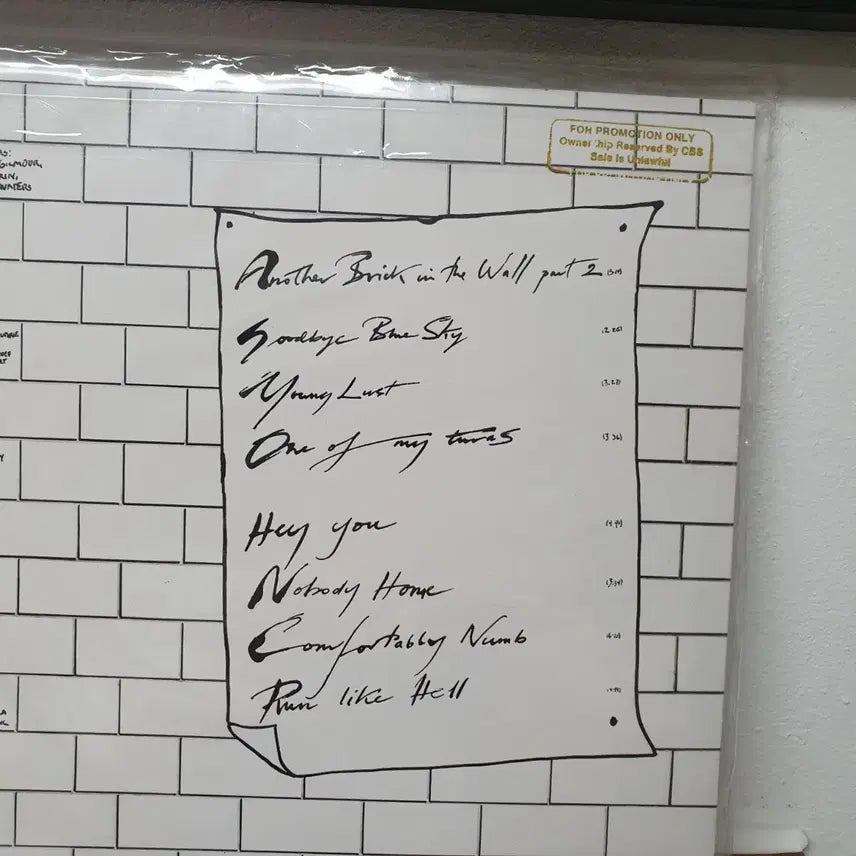[BUNJANG] Pink Floyd The Wall LP Promotion Only Demonstration Not For Sale Vinyl / 미개봉핑크 플로이드 The Wall LP  프로모션홍보용 비매  귀한음반