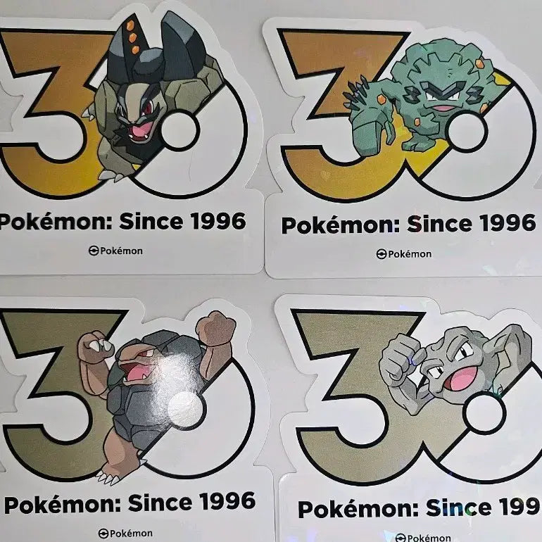 [BUNJANG] Pokemon 30th Anniversary Stickers - Golem, Golem (Hisuian Form), Voltorb, Voltorb (Hisuian Form) - 4 Sticker Bundle / 포켓몬 30주년 팝업 스티커 꼬마돌 딱구리 리전폼 4장일괄