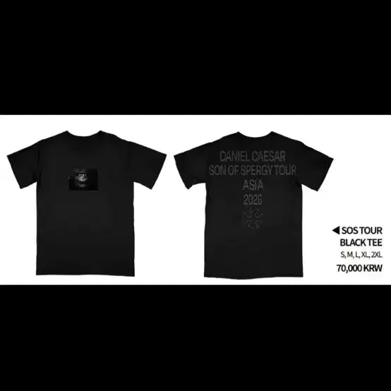 [SOLD OUT] 다니엘 시저 SOS 투어 MD블랙 티셔츠 S