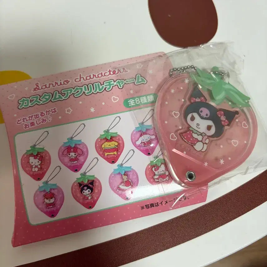 [BUNJANG] Sanrio Kuromi Strawberry Acrylic Charm / 산리오 캐릭터 아크릴참 쿠로미 딸기판매