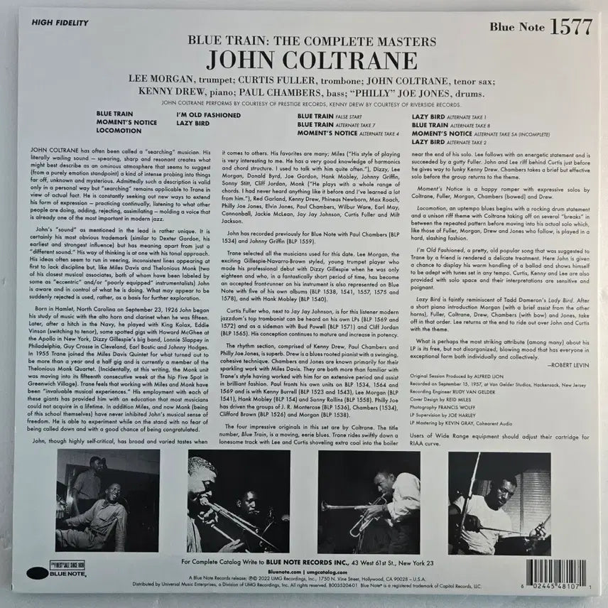[BUNJANG] John Coltrane Blue Train Tone Poet Series 2LP (Unsealed) / 존 콜트레인 - Blue Train tone poet LP (단순개봉)