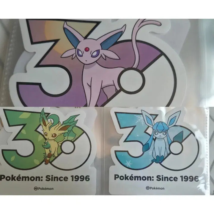 [BUNJANG] Pokemon 30th Anniversary Logo Sticker Eevee Leafeon Glaceon Bundle Set / 일괄)포켓몬스터 30주년 로고 스티커 에브이 리피아 글레이시아