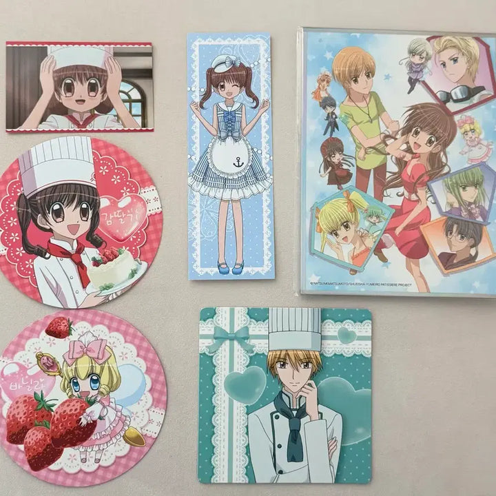 [BUNJANG] Yumeiro Patissiere Limited Edition Paper Goods Set (Memorial Card, Shikishi, Coaster, Bookmark) / 꿈빛파티시엘 한정판 지류 굿즈 메모리얼 카드 코스터 색지 책갈피