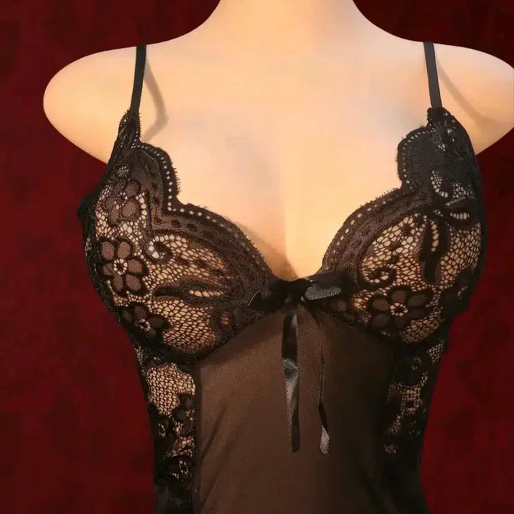 [BUNJANG] Black Lace Lingerie Slip (Size 77) / 여성 란제리 슬립 블랙 레이스77