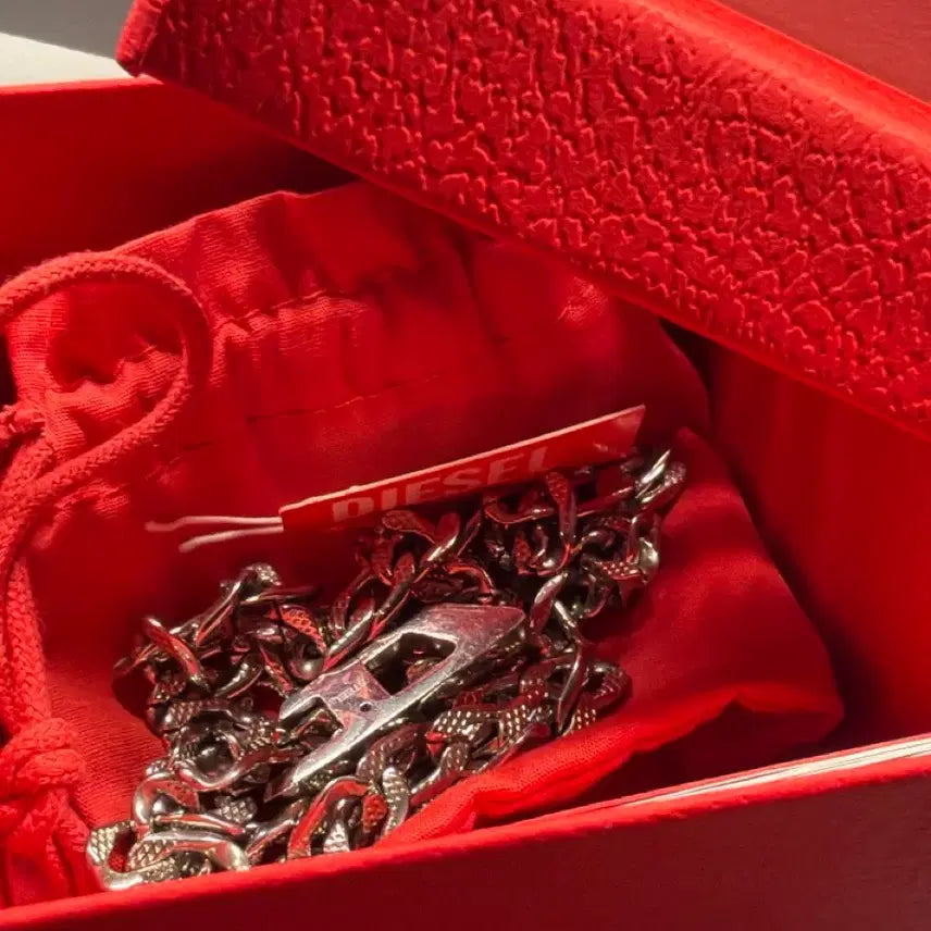 [BUNJANG] Diesel DX1497 Stainless Steel Chain Necklace Silver / 디젤 DX1497 스테인리스 스틸 체인 네클리스 실버