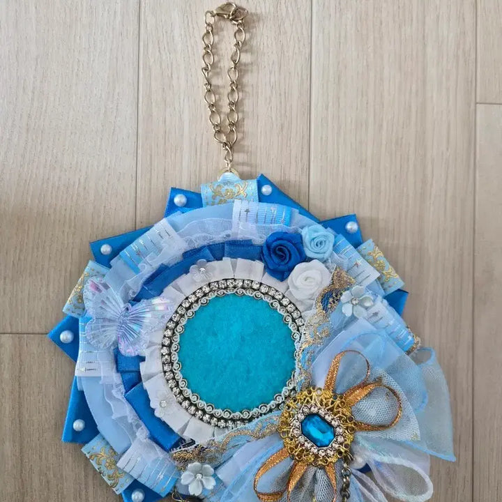 [BUNJANG] Blue Rosette Brooch / 블루 하늘 파랑 계열 로제트