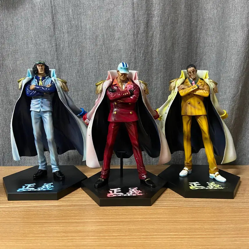 [BUNJANG] Repainted Banpresto One Piece Marine Admirals Figures (Akainu, Kizaru, Aokiji) / [리페인트] 원피스 해군 삼대장 반프 피규어(아카이누,키자루,아오키지)