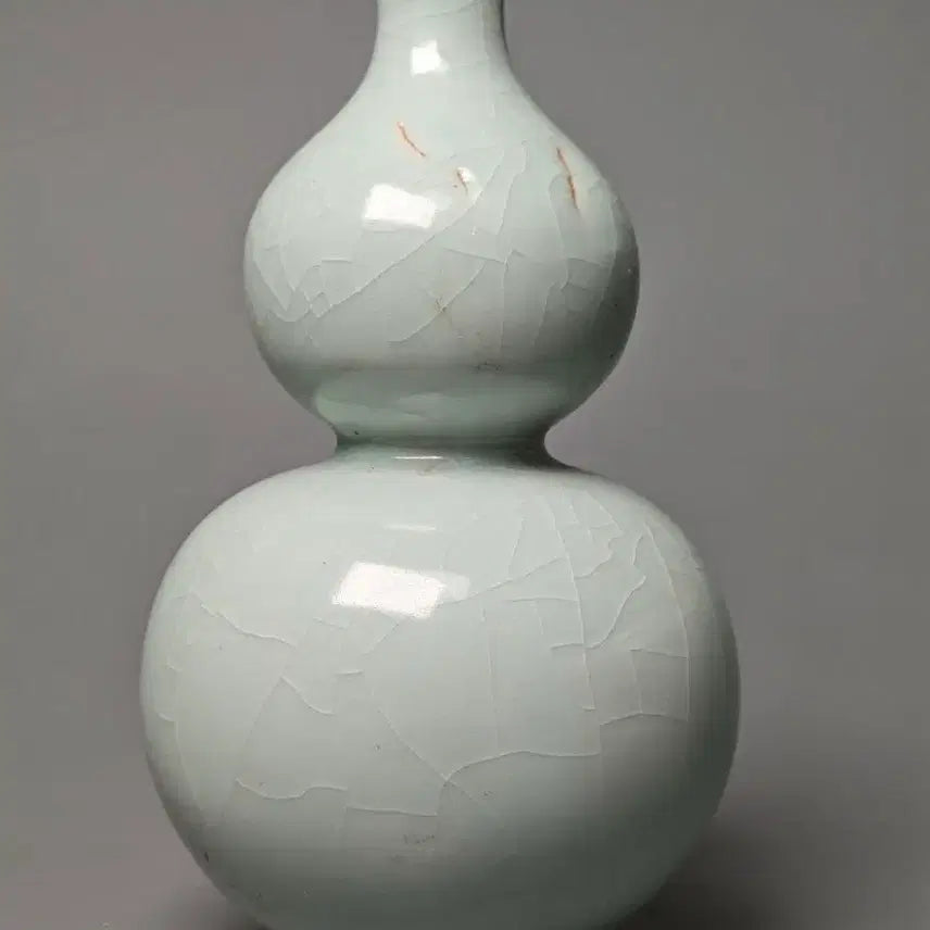 [BUNJANG] Late Ming Dynasty Celadon Glazed Twin-Gourd Vase - Chinese Porcelain Antique / [진품] 명대 말기 출토품 용천요 청자 빙렬유 호리병 중국도자기 골동품