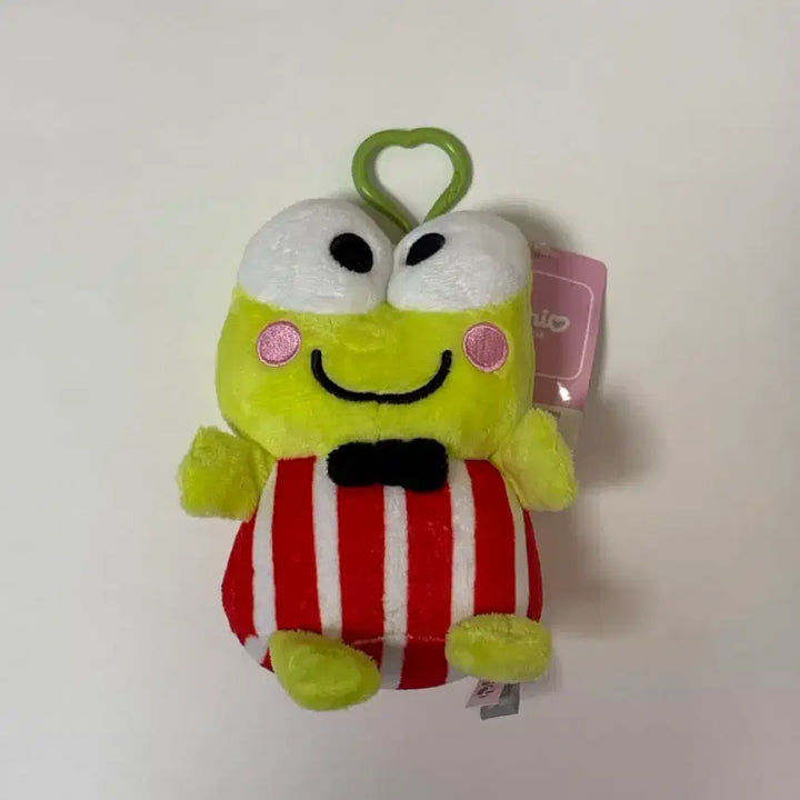 [BUNJANG] Sanrio Keroppi Doll Keychain Red Stripe / 산리오 케로케로 케로피 인형 키링 빨간 줄무늬