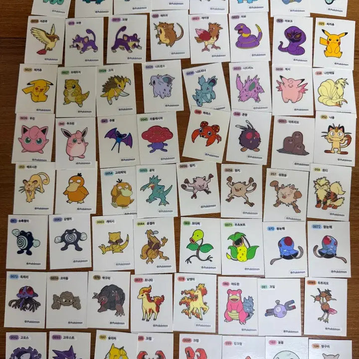 [BUNJANG] Pokemon 1st Generation Stickers Bundle Set (87 pcs, No Duplicates) / 포켓몬스터 1세대 띠부씰 노중복 89개(피카츄 파이리 파이어 꼬북이 등)