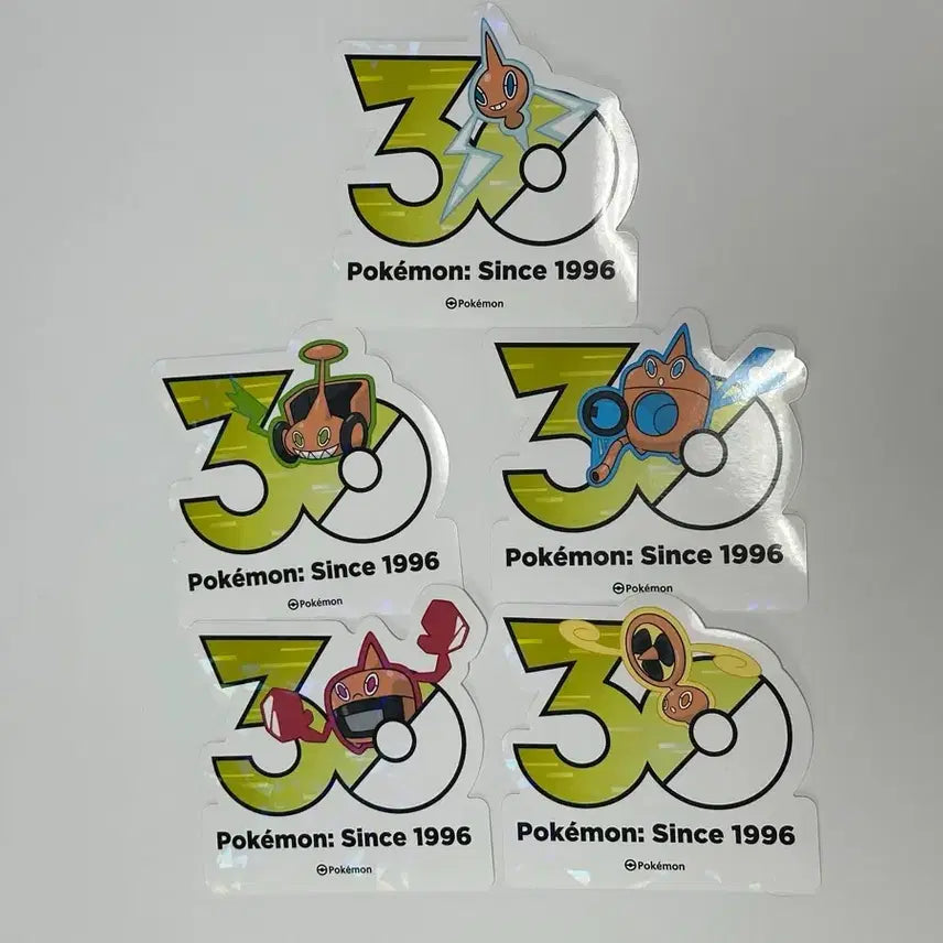 [BUNJANG] Pokemon 30th Anniversary Logo Sticker Collection Rotom 5 Types Bundle Set / 포켓몬 팝업 30주년 로고 스티커 컬렉션 로토무 5종 일괄