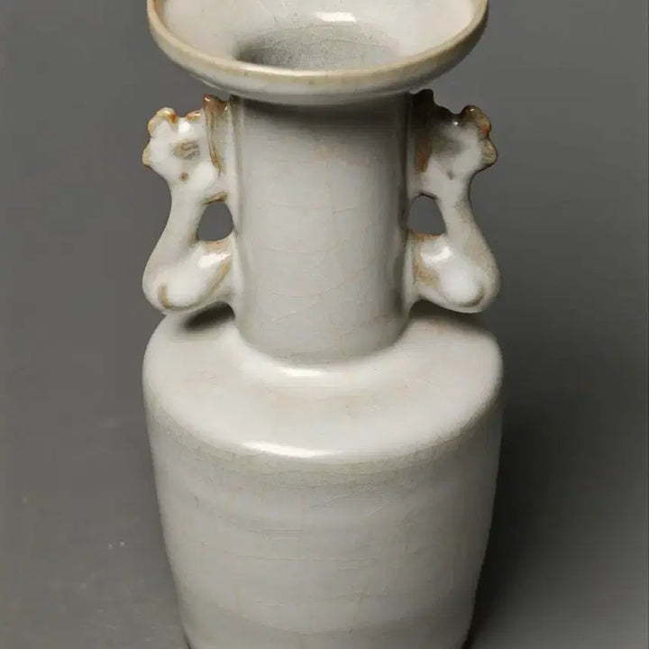 [BUNJANG] Late Qing Dynasty Longquan Celadon Twin-Handled Vase / [진품] 청나라 후기 용천요 백청유 쌍이호 중국도자기 골동품 고미술품