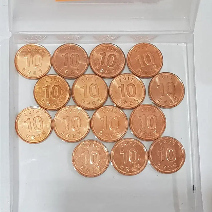 [BUNJANG] 10 Won Coin Collection (2006-2021) - 15 Coins / 10원 동전 2006~2021년 15개 2018년 포함