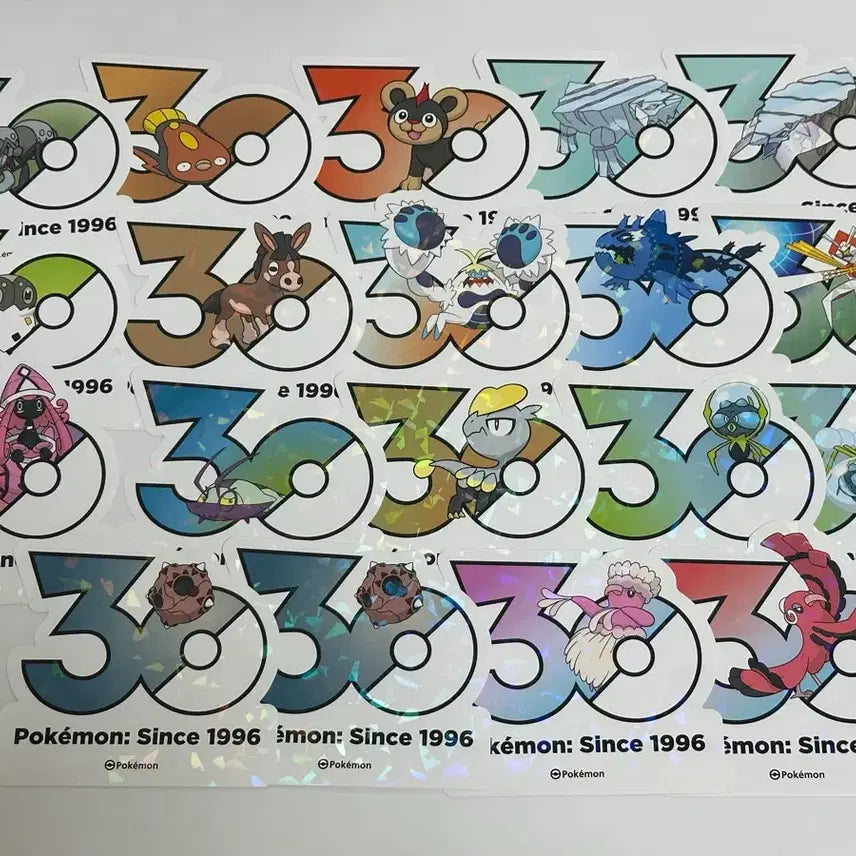 [BUNJANG] Pokemon 30th Anniversary Logo Sticker Collection / 포켓몬 팝업 30주년 로고 스티커 컬렉션