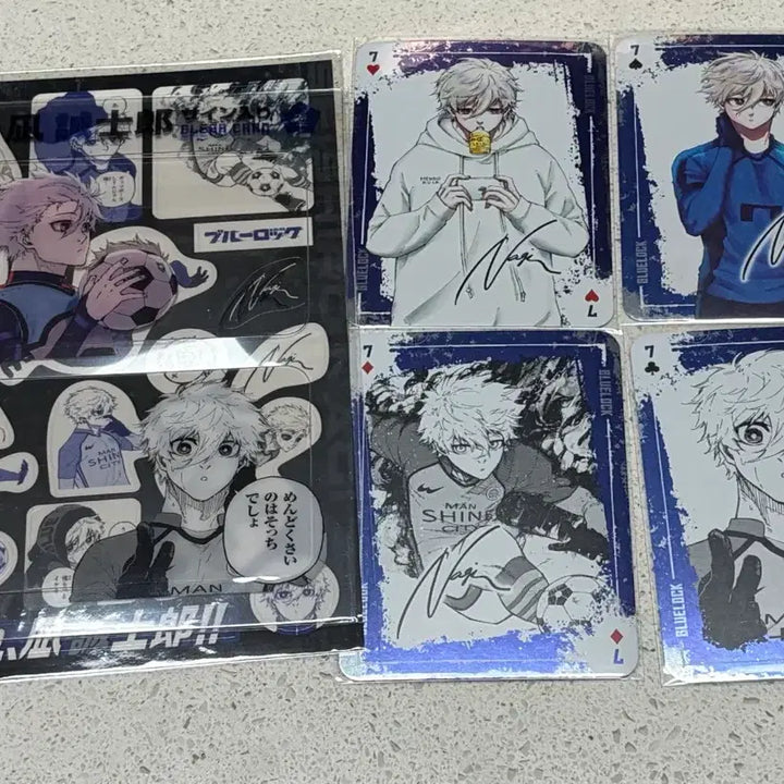 [BUNJANG] Blue Lock Nagi Seishiro Art Print Merchandise Bundle / 블루록 나기 원화 스티커 클리어카드 트럼프카드 지류 일괄