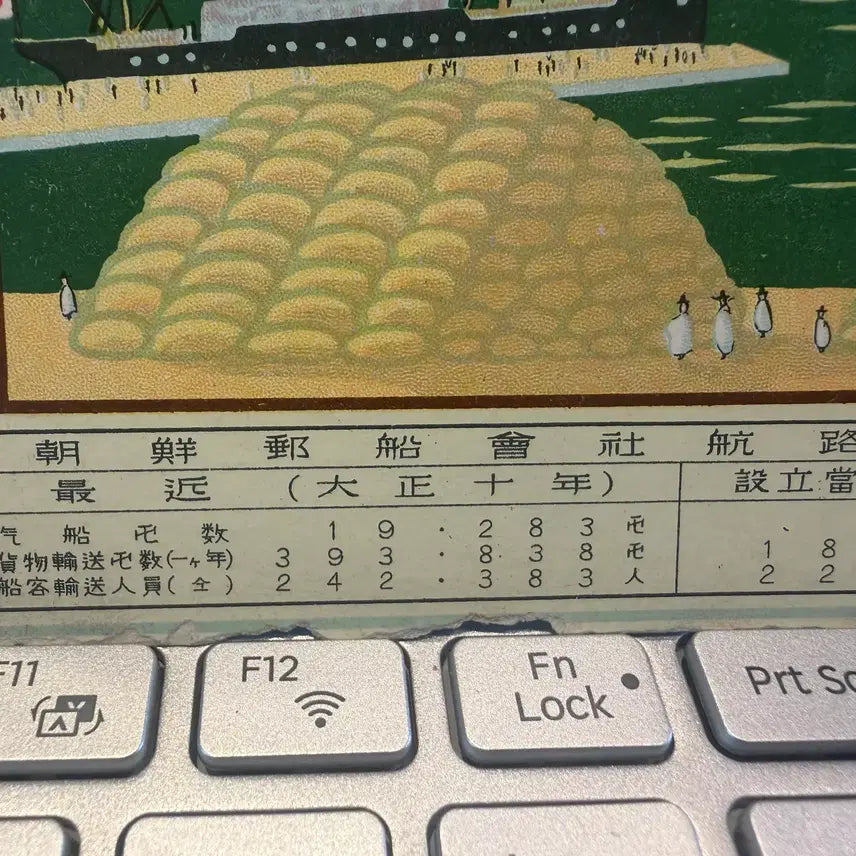 [BUNJANG] 1921 Joseon Yusen Co. Grain Production &amp; Export Statistics Postcard / 1922년 - 조선 곡물 생산 및 내지 이출 통계  조선우선주식회사 발행