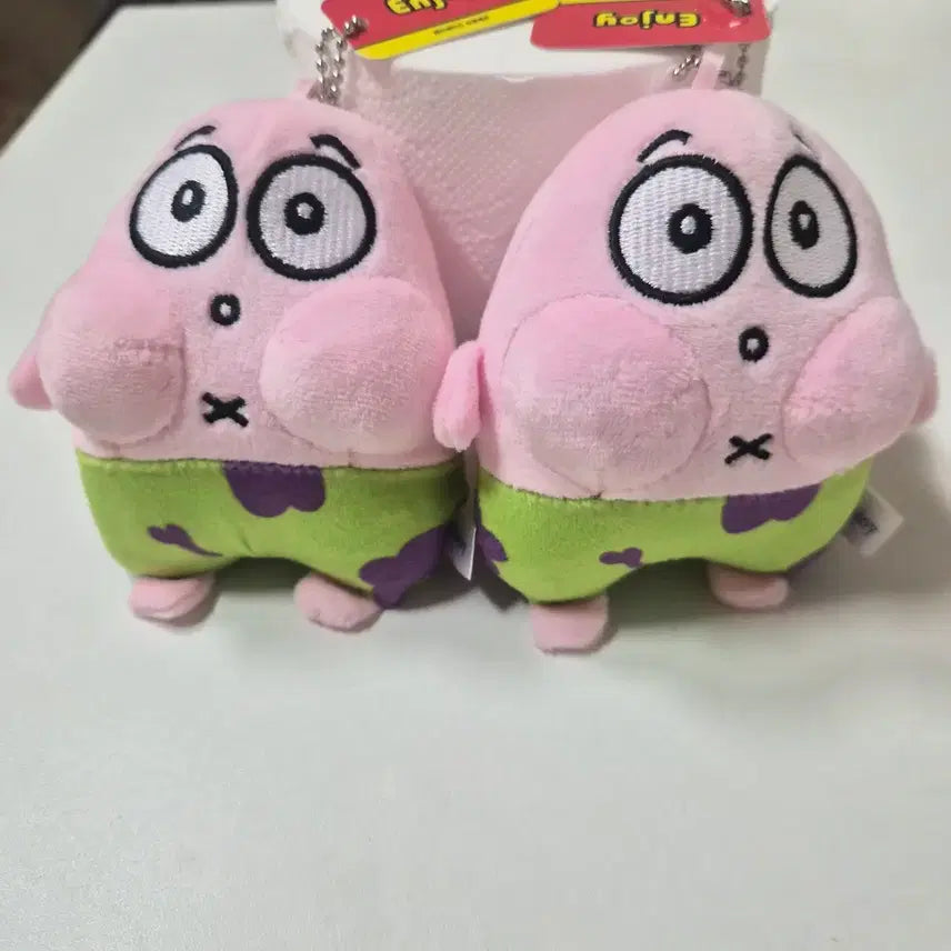 [BUNJANG] SpongeBob &amp; Patrick Star Plush Keychain Bundle Set / 스폰지밥 뚱이 인형 키링 2개 일괄
