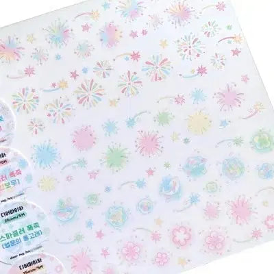 [BUNJANG] Dear Myha Sparkler Firecracker Sticker Set / 키스컷 띵) 디어마이하 스파클러 폭죽 불꽃놀이 다꾸 스티커 무광코팅
