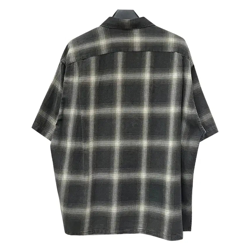[BUNJANG] Nautica Japan Bleach Ombre Check Oversized Short Sleeve Shirt 95 / 노티카 재팬 블리치 옴브레 체크 오버핏 반팔 셔츠 95