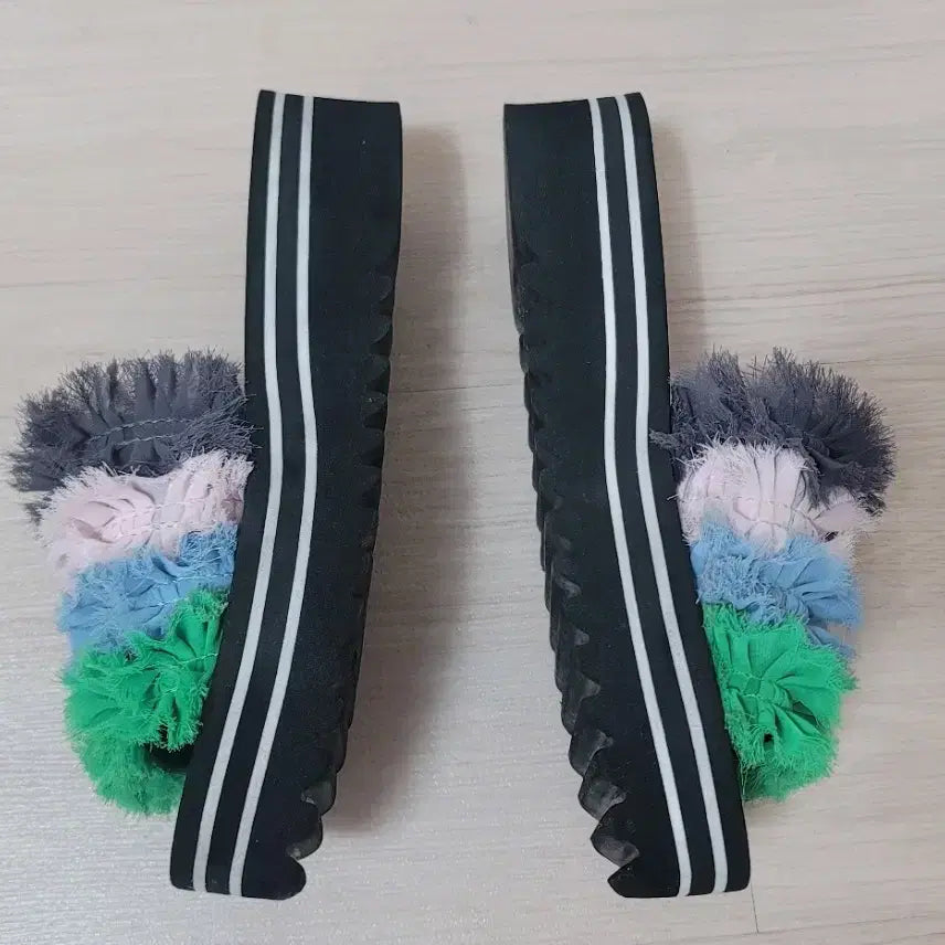 [BUNJANG] SUECOMMA BONNIE Frill Mule Platform Slippers / 슈콤마보니 프릴 뮬 해변템 키높이 슬리퍼