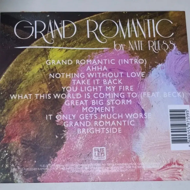 [BUNJANG] Nate Ruess Grand Romantiques Unsealed Solo Debut Album CD / 네이트 루스 Grand Romantiques (개봉 CD) 솔로 데뷔앨범