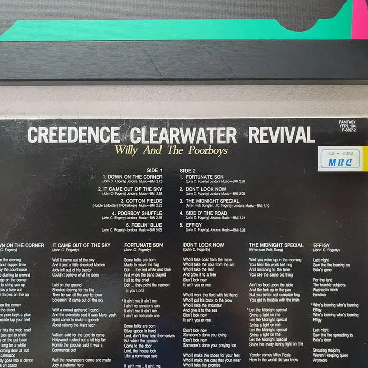 [BUNJANG] Creedence Clearwater Revival Willy and the Poor Boys Vinyl Record / 크리던스 클리어워터 리바이벌 Willy and the Poor Boys