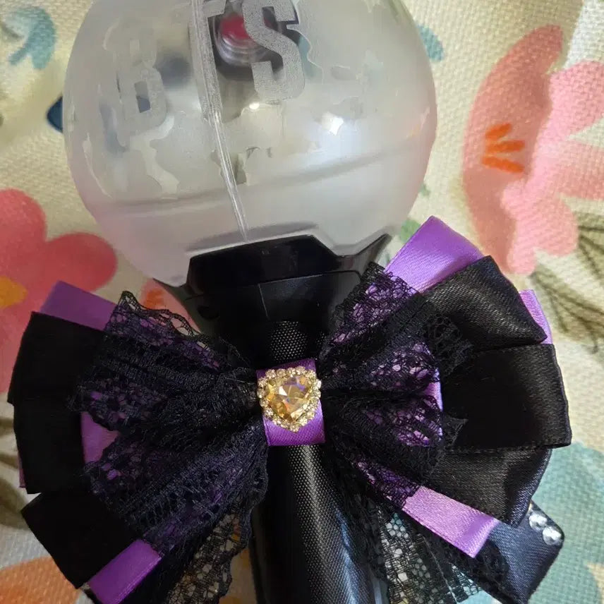 [BUNJANG] Penlight Ribbon (Black &amp; Purple) / 펜라이트 리본