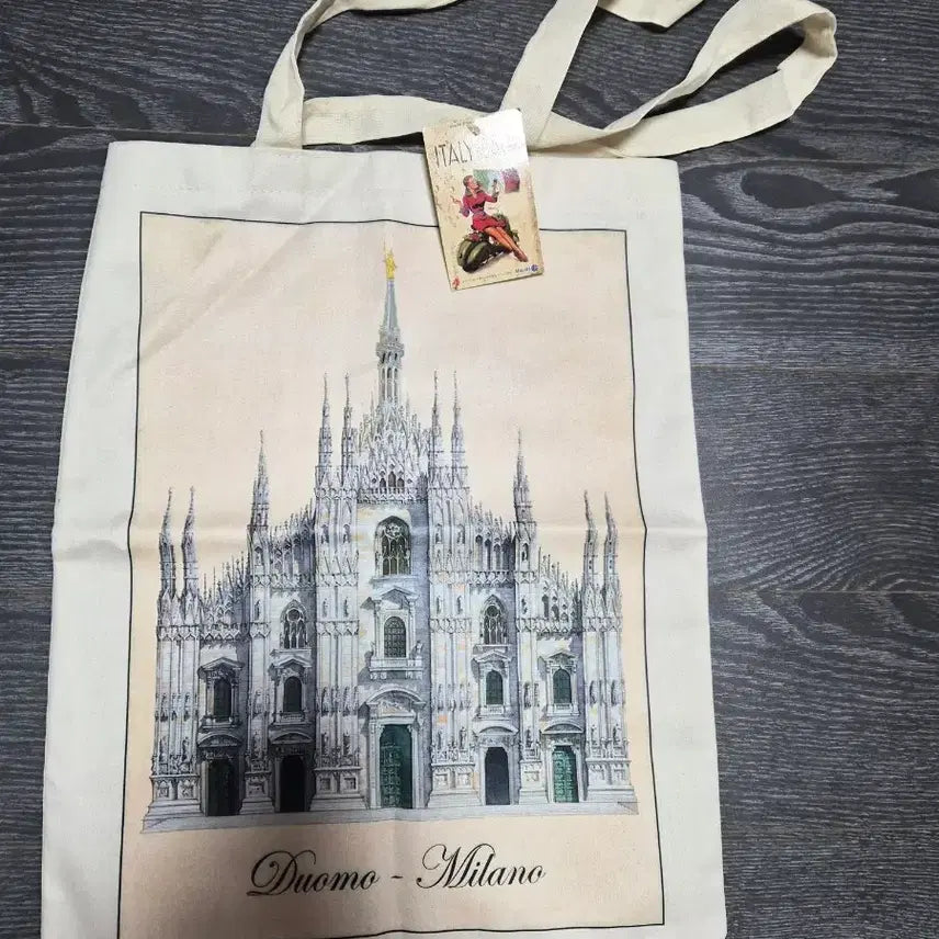 [BUNJANG] Duomo Milano Linen Blend Tote Bag / 이탈리아 두오모 밀라노 고급에코백