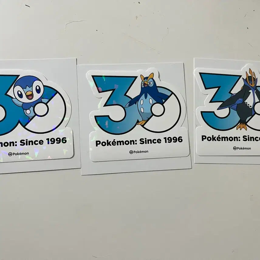 [BUNJANG] Pokemon 30th Anniversary Stickers - Piplup, Prinplup, Empoleon Set / 포켓몬 30주년 스티커 팽도리+팽태자+엠페르트