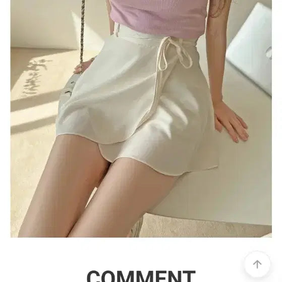[BUNJANG] Chiffon Wrap Asymmetrical Ribbon Belt A-Line Skirt Pants (Black, M) / 에이블리 쉬폰 랩 언발 리본 벨트 A핏 치마바지 스커트 블랙 M