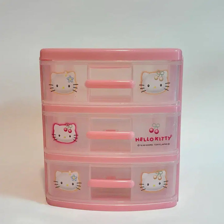 [BUNJANG] Kitty Cherry 3-Tier Drawer Chest Bundle Set / 키티체리3단서랍장(일괄)
