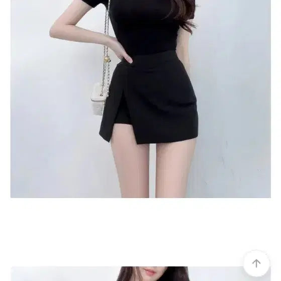 [BUNJANG] Miztic Colorblock Asymmetrical Shoulder Short Sleeve T-Shirt Black / 에이블리 미즈틱 배색 언발 숄더 반팔 티셔츠 블랙