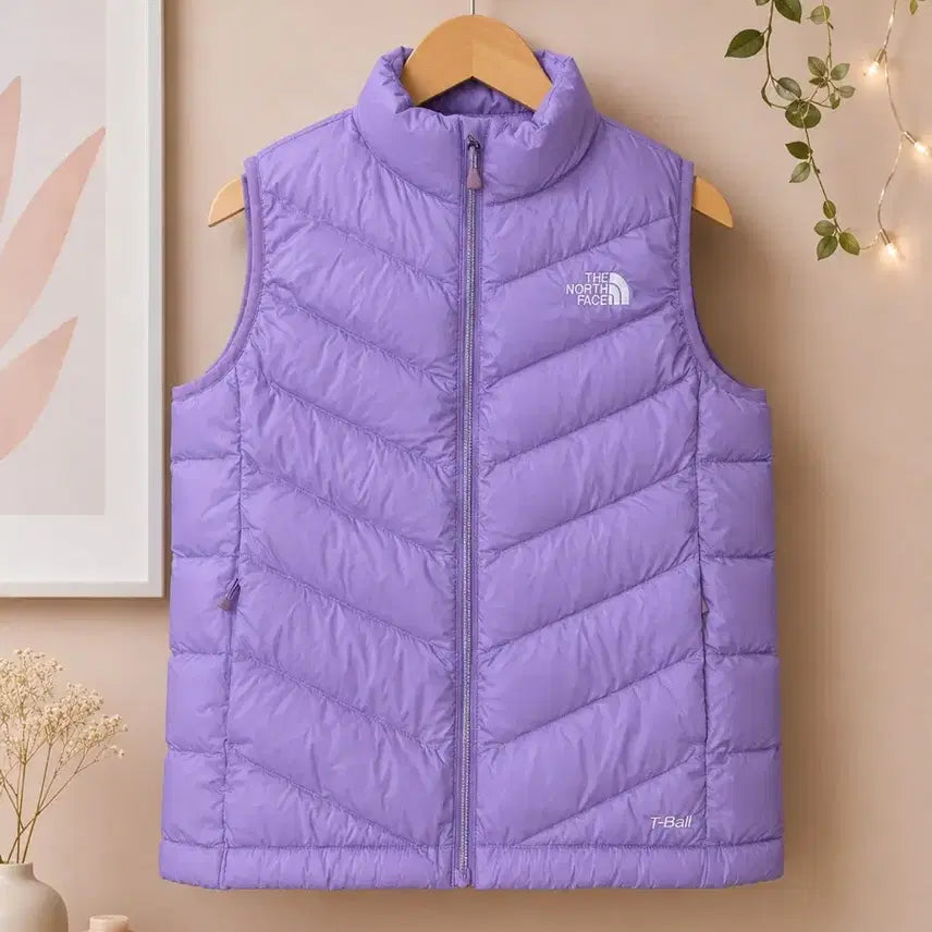 [BUNJANG] The North Face Kids Padded Vest Lilac Size 140 / 노스페이스 아동 패딩 조끼 140 사이즈