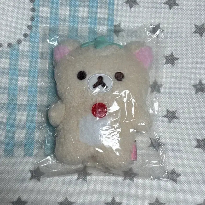 [BUNJANG] Rilakkuma Strawberry "Bbeul-Bbeul-i" Plush Doll Pouch / 딸기 이치고 코리락쿠마 뽀글이 인형 파우치