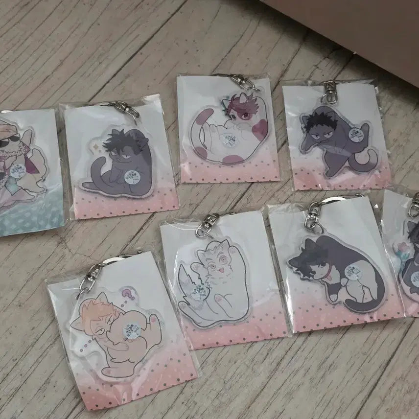 [BUNJANG] Haikyu!! Acrylic Cat Charm Keychain / 균일가) 하이큐!! 비공굿 아크릴 고양이 키링